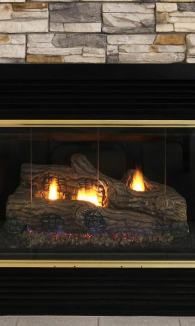 Natural gas fireplace for effective heating